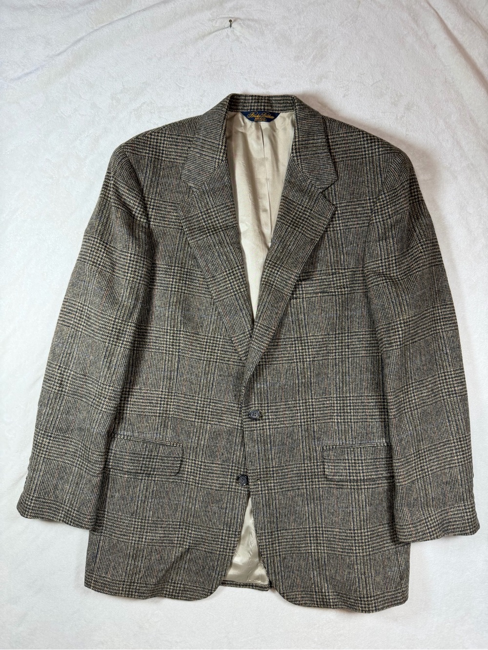 Brooks Brothers 41R Made in USA 100% Camel Hair Glen Plaid Sport Coat in Brown
